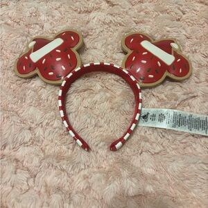 Red and White Minnie Mouse Ears Headband—Christmas Cookies